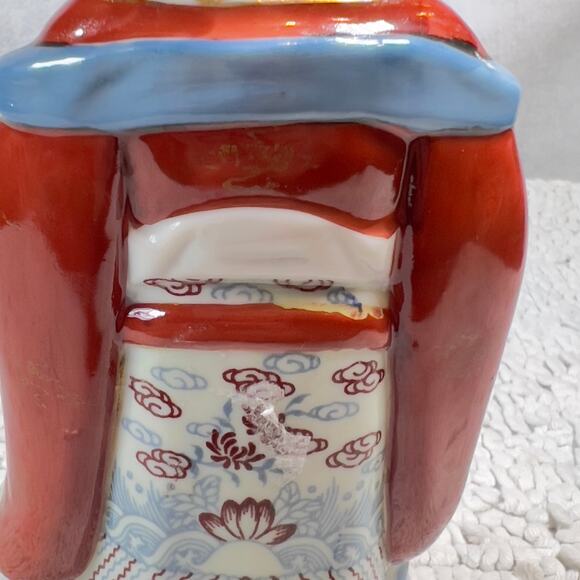 Chinese Famille Rose Porcelain Fu Lu Shou Figurine God of Prosperity Vintage 7" - Picture 12 of 16